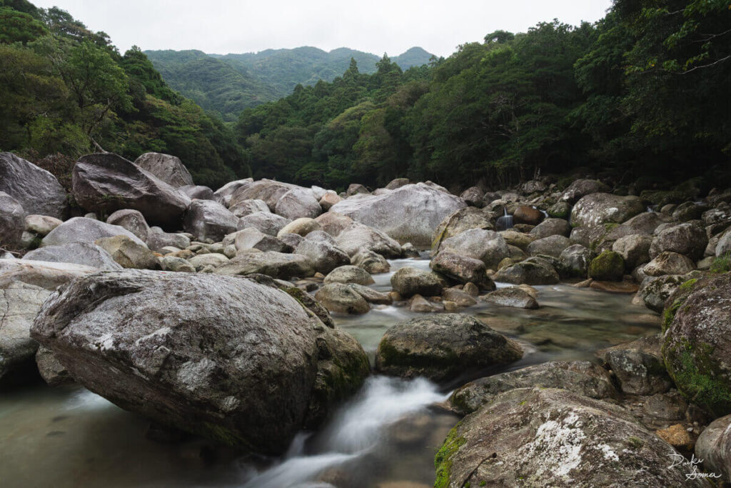 巨岩がゴロゴロと点在する横河渓谷