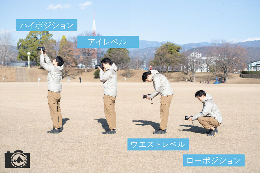 写真撮影時のポジションを比較した写真