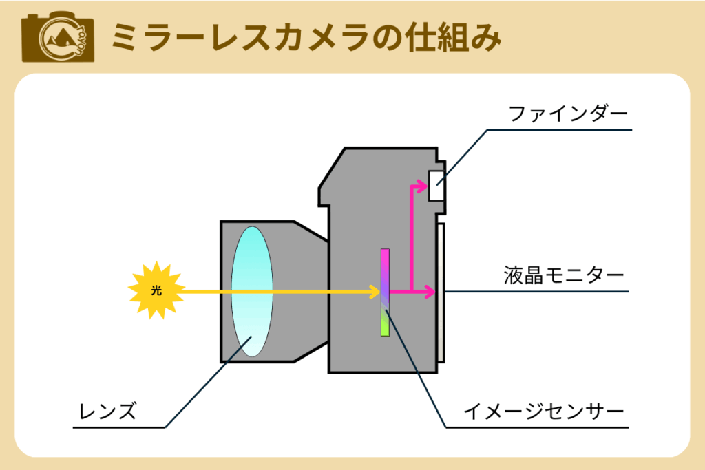 ミラーレスカメラの構造を表した断面図