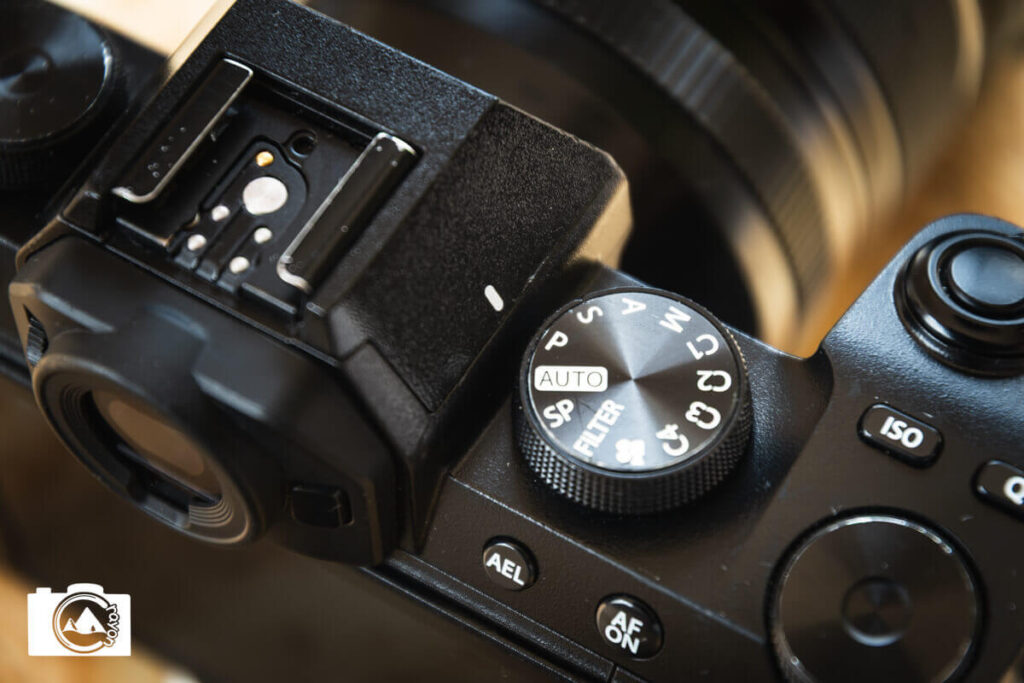 カメラのモードダイヤル(プログラムオートモード)