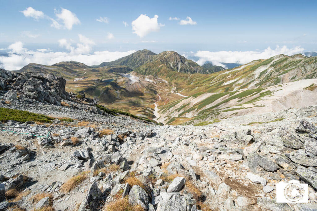 立山の稜線から望む広大な風景