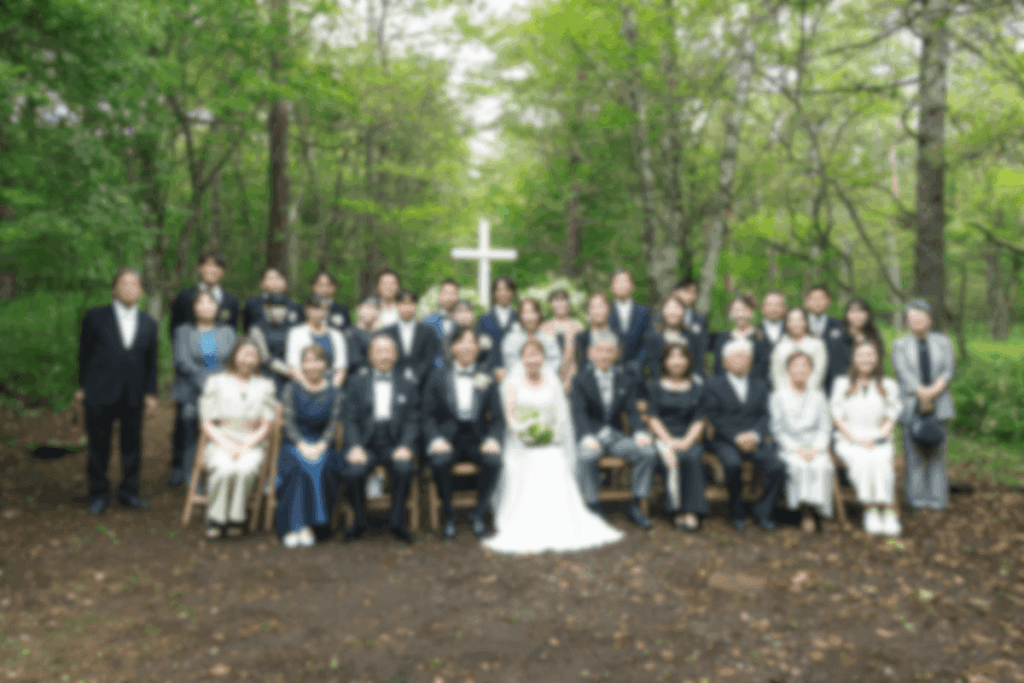 挙式で撮影した集合写真